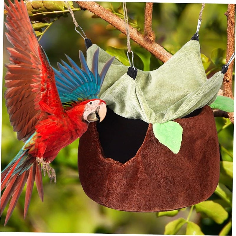 عصفور القهوة الملون أرجوحة سرير معلق دافئ للببغاوات والكوكاتيل عش شتوي - Image 5